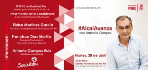 Invitación Acto Presentación Candidatura Socialista Alcalá del Río